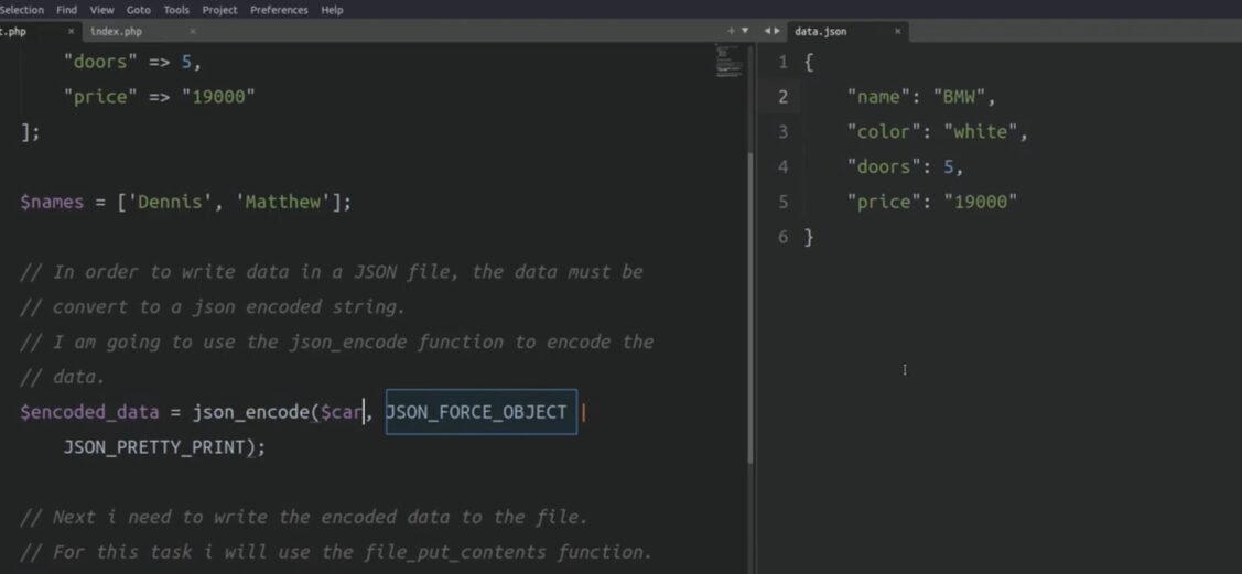 PHP programming code